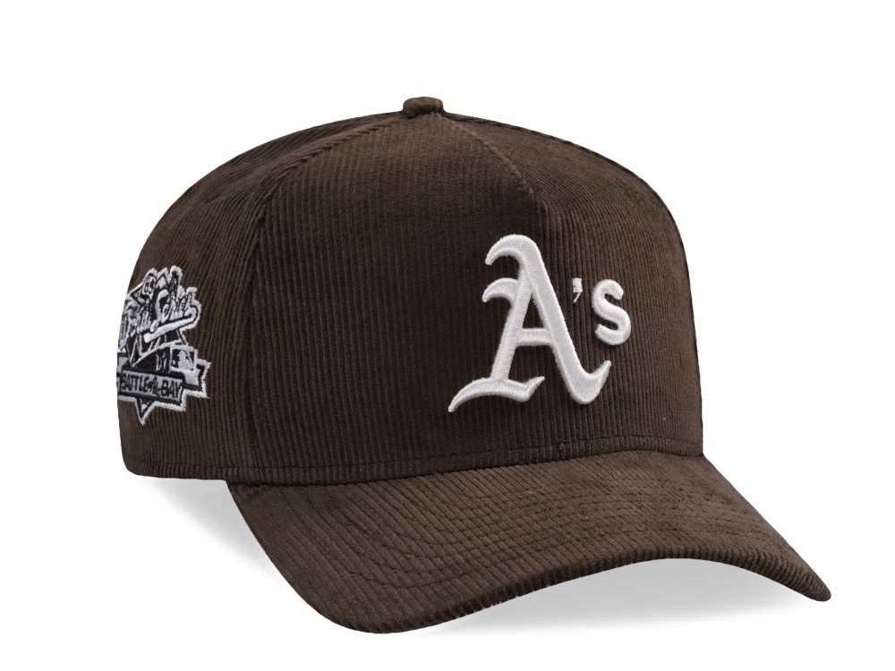 New Era Oakland Athletics World Series 1989 Walnut Corduroy Prime Edition 9Forty A Frame Snapback Hat