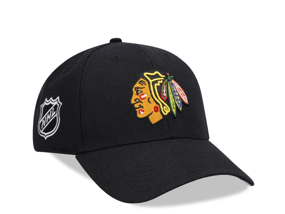 47Brand Chicago Blackhawks Black MVP Snapback Hat
