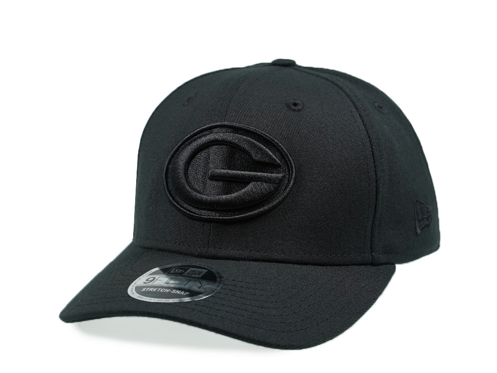 New Era Green Bay Packers Black on Black 9Fifty Stretch Snapback Hat