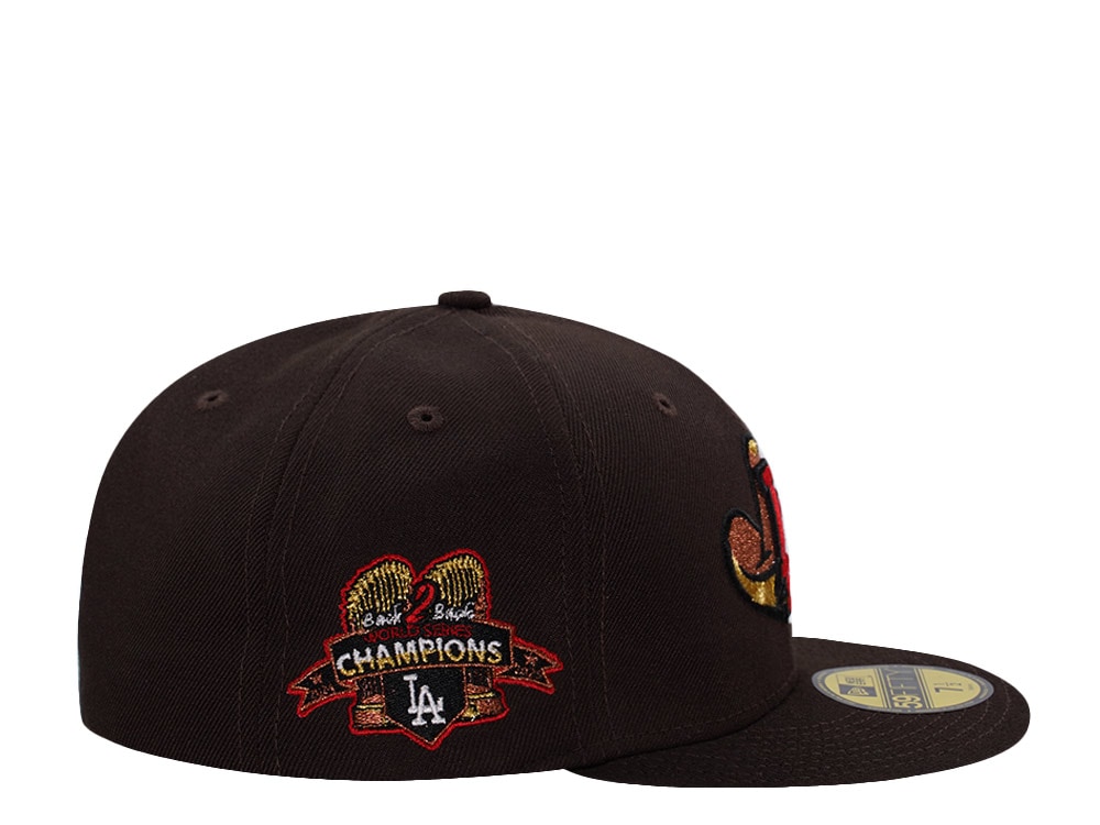New Era Los Angeles Dodgers Back to Back Champions Burnt Wood Prime Edition 59Fifty Fitted Hat
