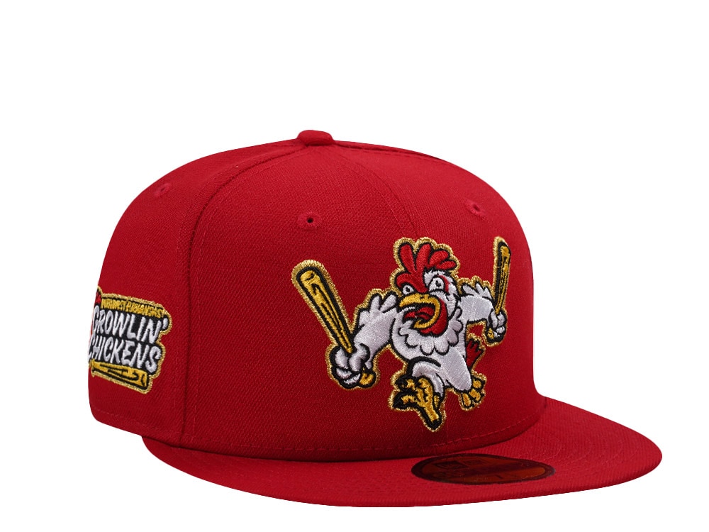 New Era Northwestern Arkansas Growlin' Chickens Scarlet Prime Edition 59Fifty Fitted Hat
