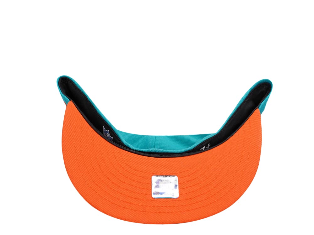 New Era Miami Dolphins NFL Fitted Hat - Team Issue Aqua, All Sizes Available