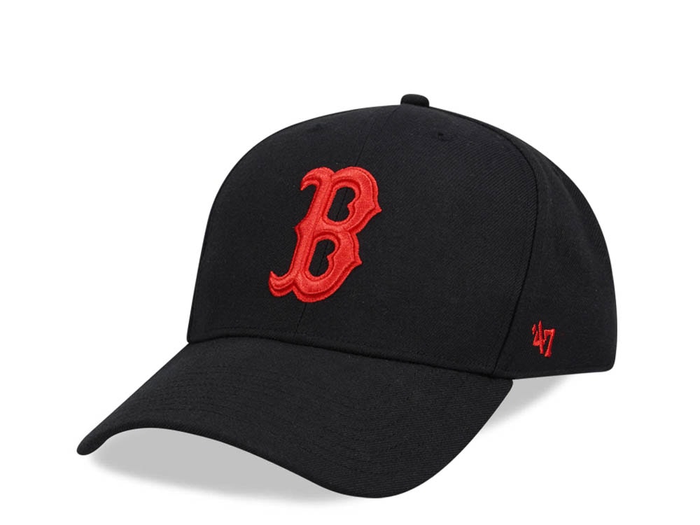 47Brand Boston Red Sox Black MVP Snapback Hat