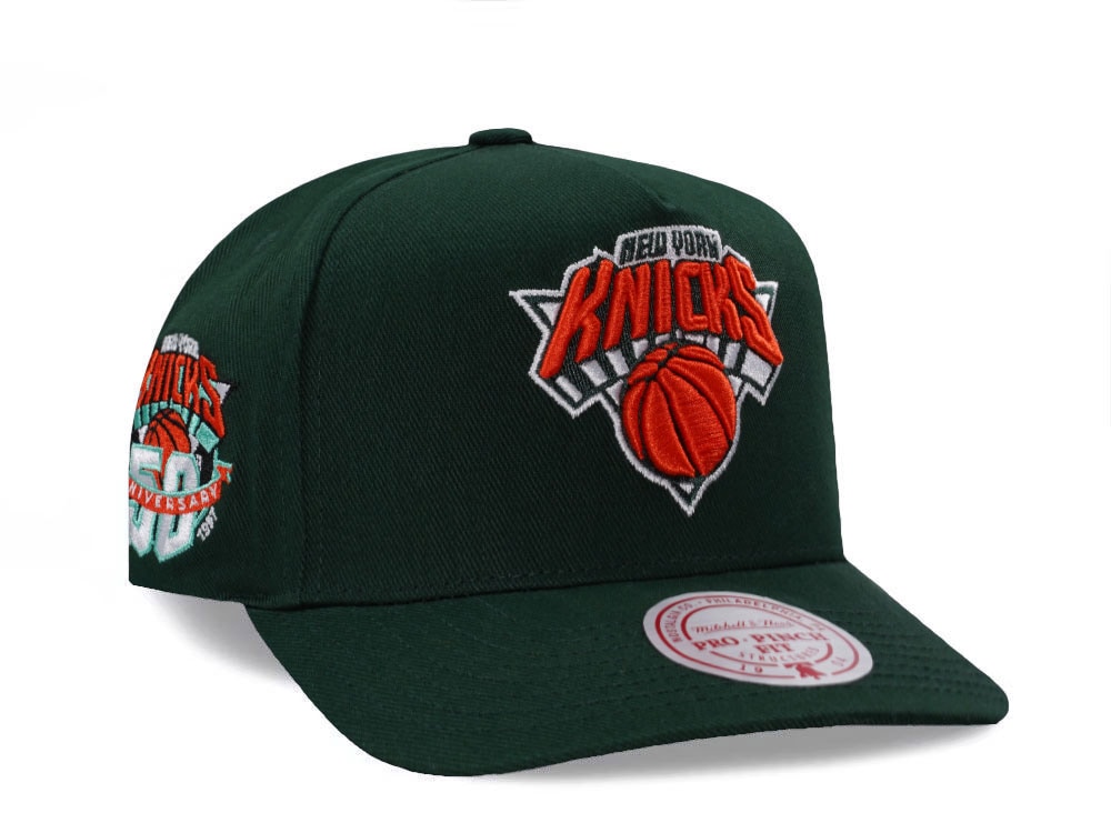 Mitchell & Ness New York Knicks 50th Anniversary Green Edition Pro Pinch Fit Snapback Hat