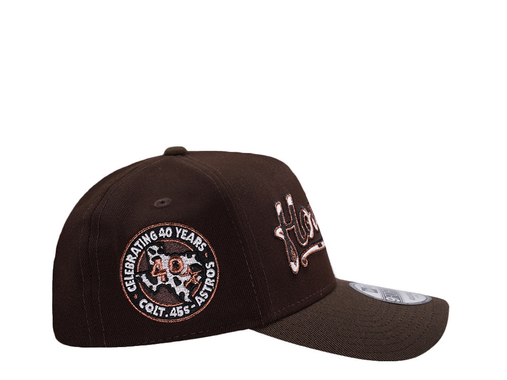 New Era Houston Astros 40th Anniversary Cow Burnt Wood Two Tone Edition 9Forty A Frame Snapback Hat