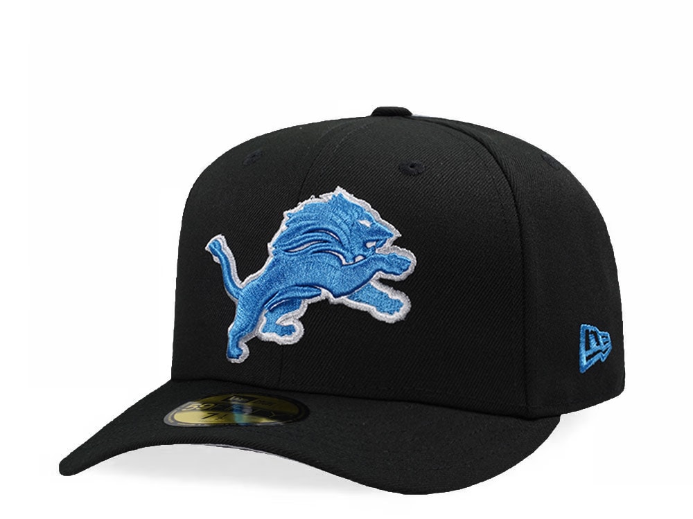 New Era Detroit Lions Black Classic Edition Pre Curved 59Fifty Fitted Hat