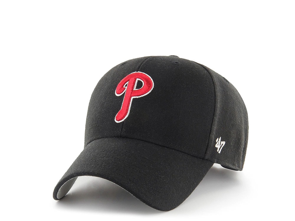 47Brand Philadelphia Phillies Black Classic Strapback Hat