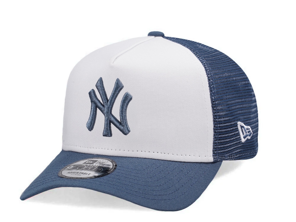 New Era New York Yankees Indigo White Two Tone Edition 9Forty A Frame Trucker Snapback Hat