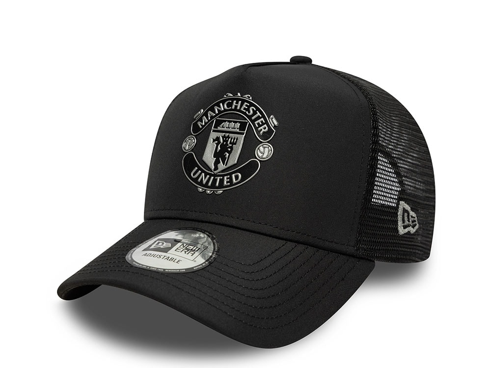 New Era Manchester United FC Reflective Black 9Forty A Frame Trucker Snapback Hat
