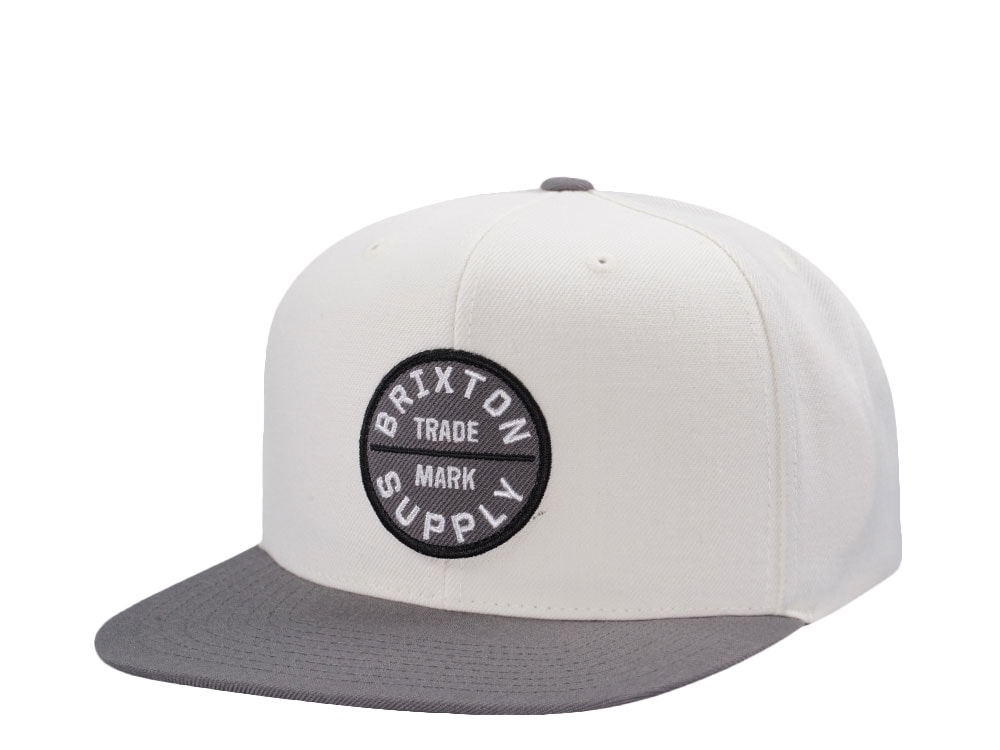 Brixton Supply Logo White Snapback Hat