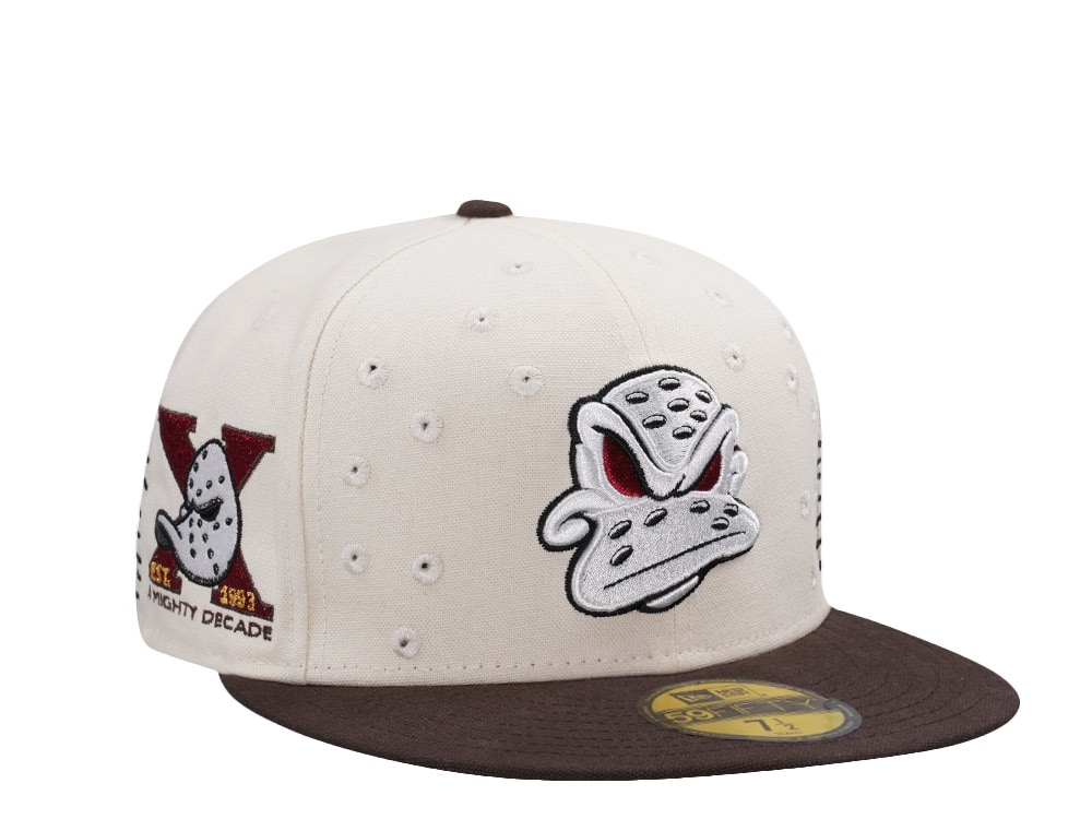 New Era Anaheim Ducks 10th Anniversary Canvas Chrome Two Tone Horror Edition 59Fifty Fitted Hat