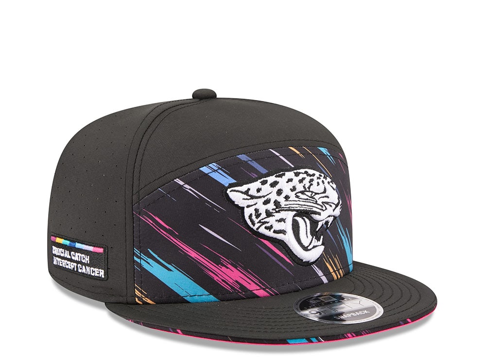 New Era Jacksonville Jaguars Crucial Catch 2026 Black Edition 9Fifty Split Panel Snapback Hat