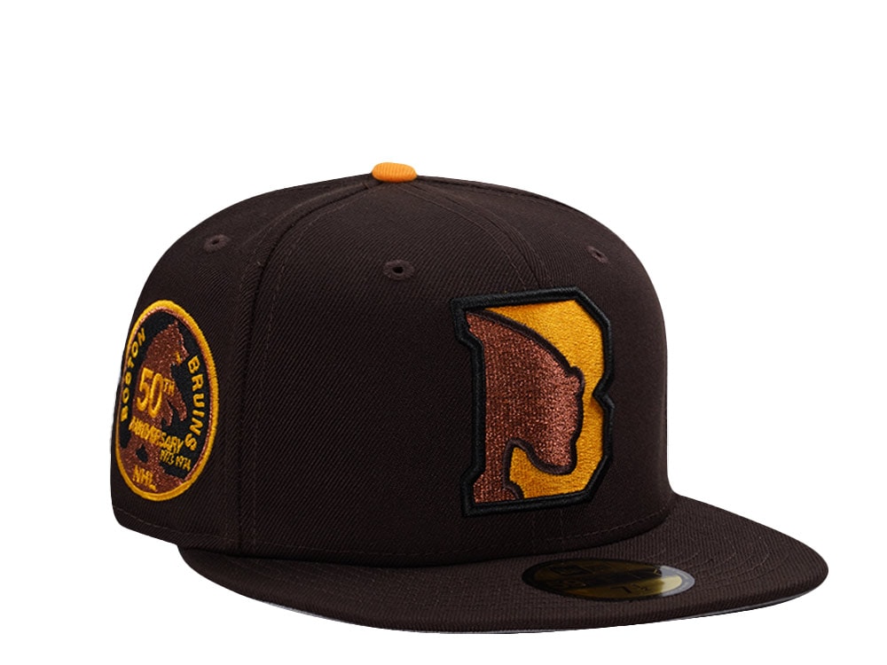New Era Boston Bruins 50th Anniversary Burnt Wood Prime Edition 59Fifty Fitted Hat