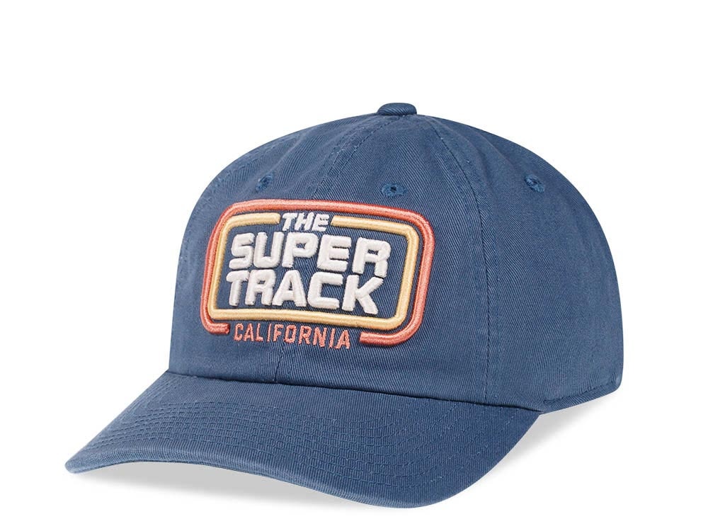 American Needle The Super Track Blue Vintage Casual Strapback Hat