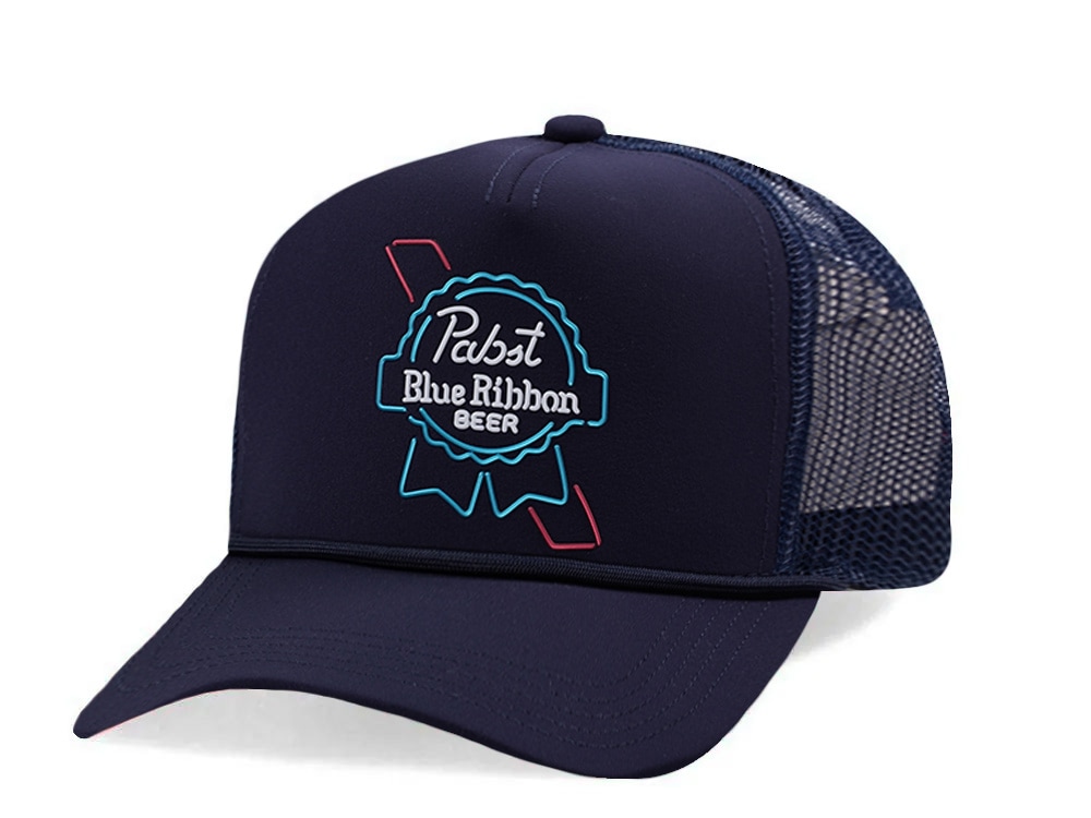 American Needle Pabst Fremont Navy Edition Trucker Snapback Hat