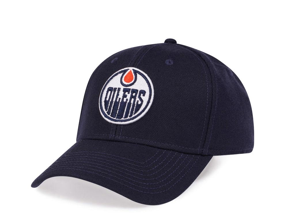American Needle Edmonton Oilers Navy Stadium Curved Snapback Hat