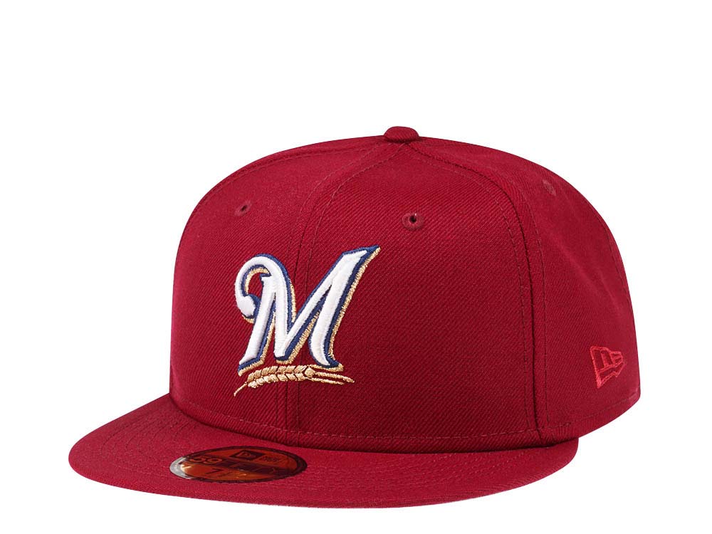 New Era Milwaukee Brewers Smooth Red Classic Edition 59Fifty Fitted Cap