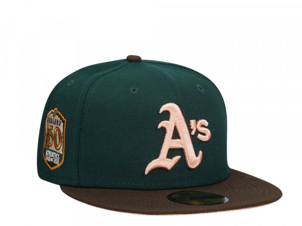 New Era Oakland Athletics 50th Anniversary Peach Prime Two Tone Edition 59Fifty Fitted Cap