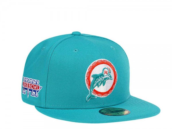 New Era Miami Dolphins Super Bowl XVII Teal and Pink Edition 59Fifty Fitted Cap