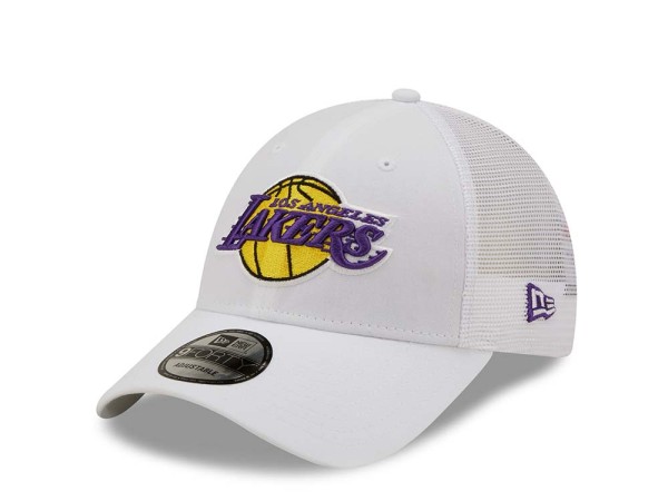 New Era Los Angeles Lakers Home White 9Forty Trucker Strapback Cap