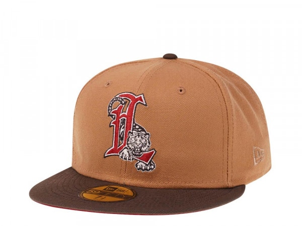 New Era Lakeland Tigers Cappuccino Red Two Tone Prime Edition 59Fifty Fitted Cap