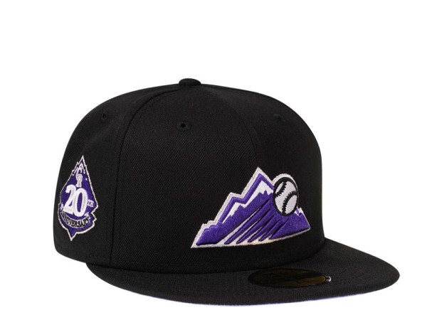 New Era Colorado Rockies 20th Anniversary Black Lavender Edition 59Fifty Fitted Cap