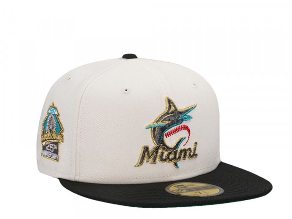 New Era Miami Marlins 25th Anniversary Chrome Gold Two Tone Edition 59Fifty Fitted Cap
