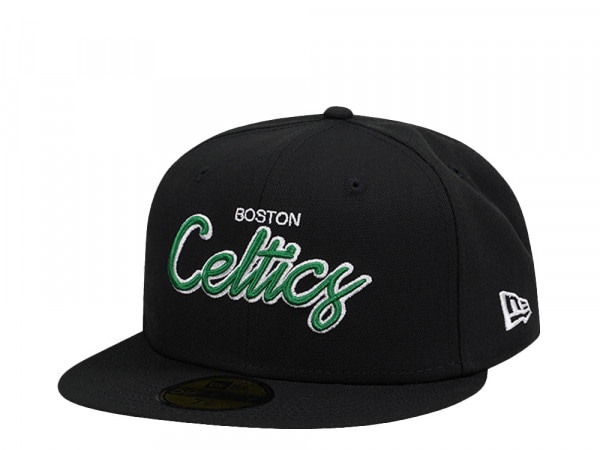 New Era Boston Celtics Black Script Classic Edition 59Fifty Fitted Cap