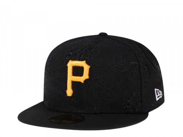 New Era Pittsburgh Pirates Black MLB Swirl 59Fifty Fitted Cap